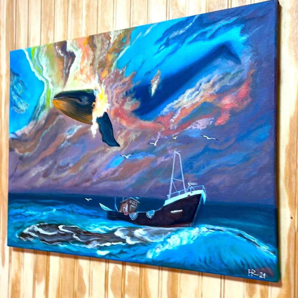 Surrealist painting "Breath of a dream" by Hanа